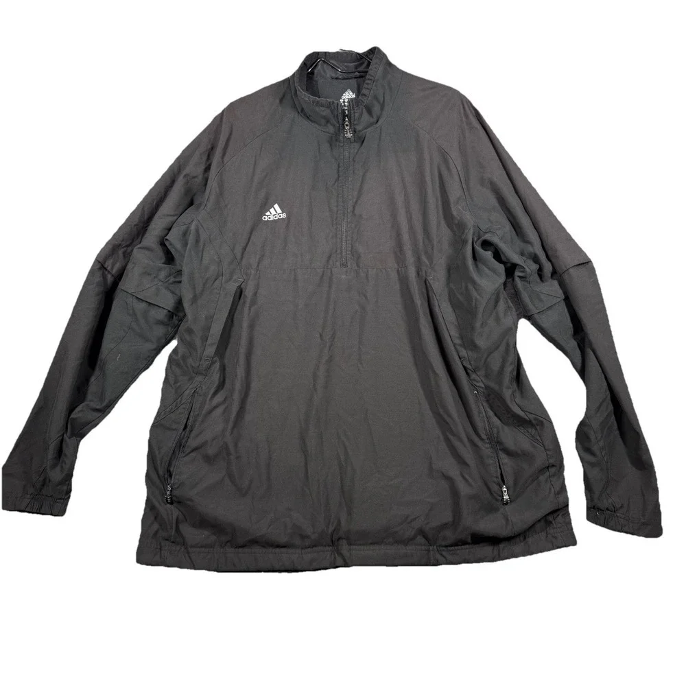 Adidas Logo Embroidered 1/4 Zip Pullover Team‎ Performance Jacket SZ 2XL